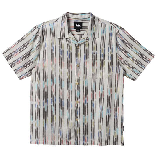 Quiksilver Space Dye Casual Short Sleeve Button-Up Shirt