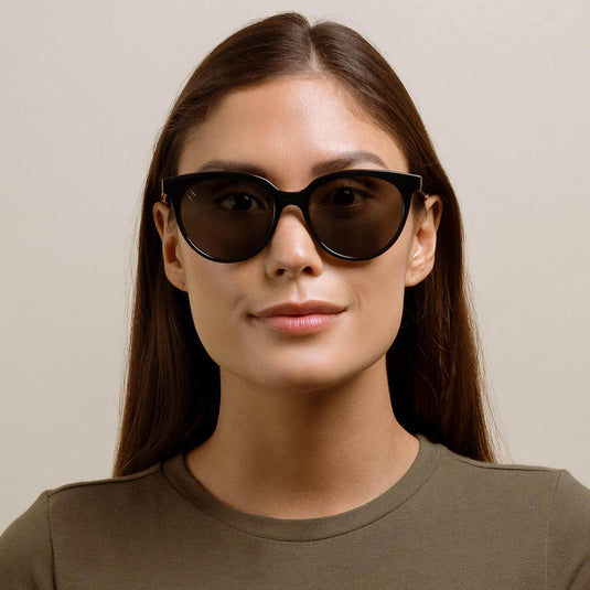 RAEN Women's Lily Polarized Sunglasses - Crystal Black/Green