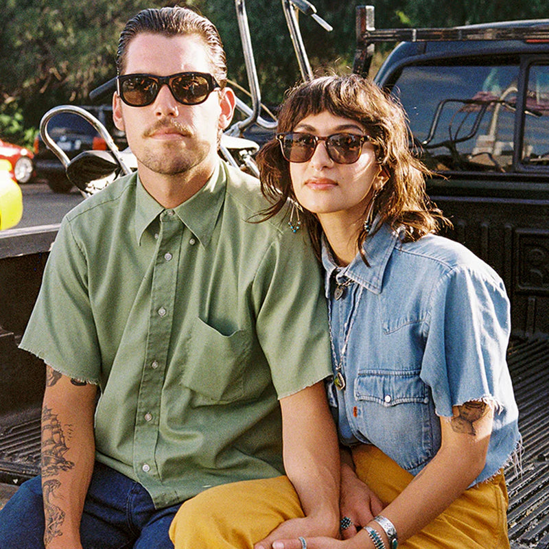 Load image into Gallery viewer, RAEN Lonso Polarized Sunglasses - Recycled Black/Green
