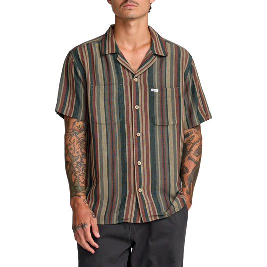 RVCA Exotica Stripe Short Sleeve Button-Up Shirt