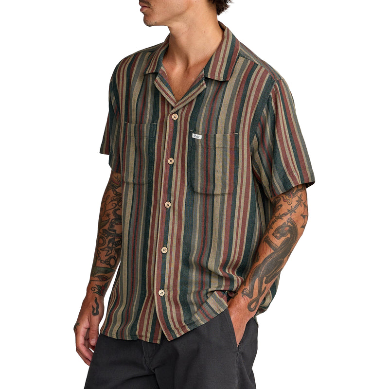 Load image into Gallery viewer, RVCA Exotica Stripe Short Sleeve Button-Up Shirt
