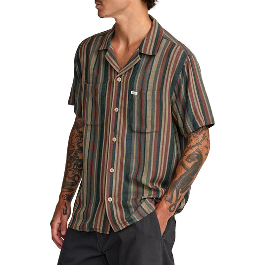 RVCA Exotica Stripe Short Sleeve Button-Up Shirt