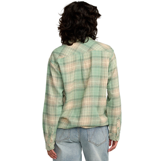 RVCA Women's Mabel Long Sleeve Button-Up Flannel Shirt
