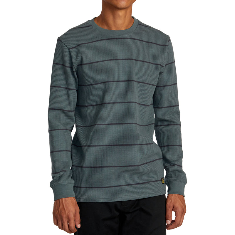 Load image into Gallery viewer, RVCA Dayshift Thermal Stripe Long Sleeve Shirt
