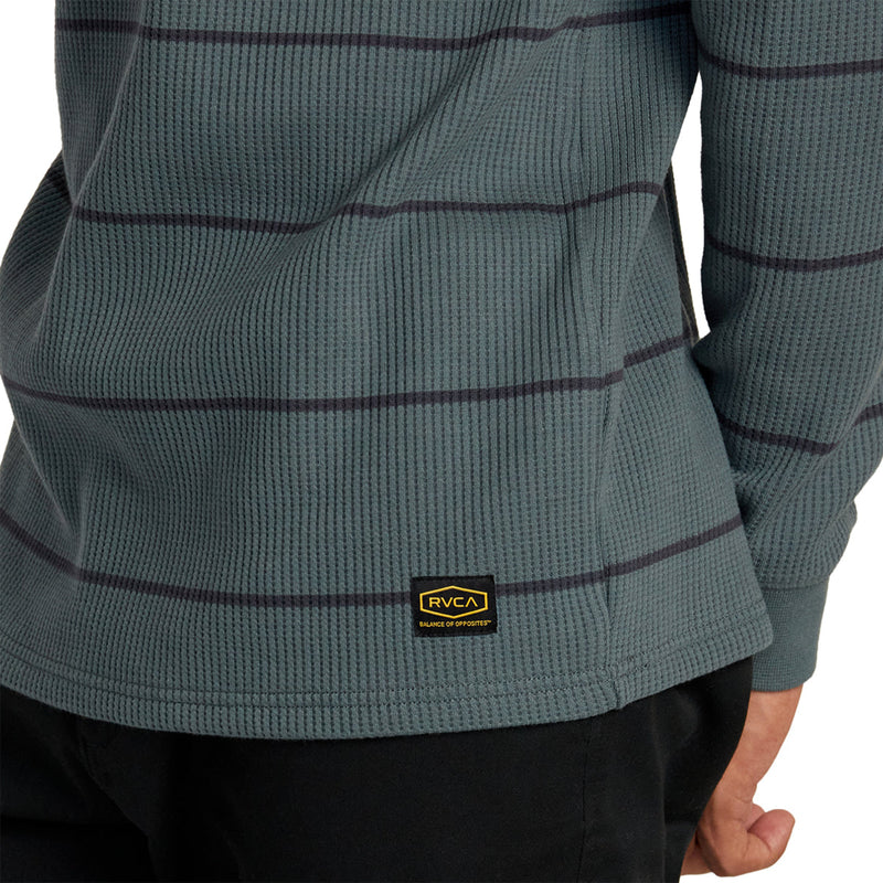 Load image into Gallery viewer, RVCA Dayshift Thermal Stripe Long Sleeve Shirt
