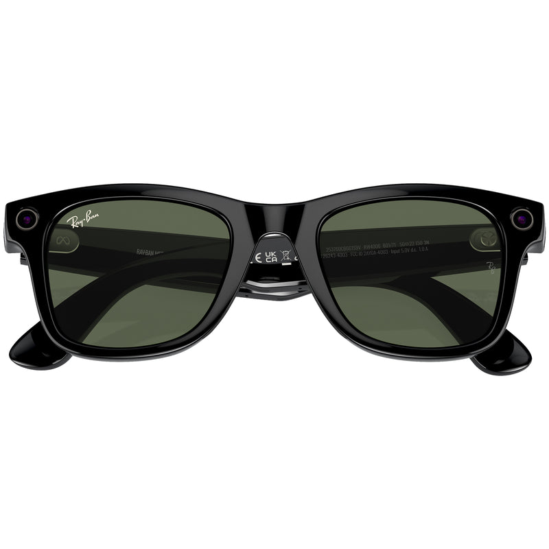 Load image into Gallery viewer, Ray-Ban Meta Gen 1 Wayfarer Sunglasses - Shiny Black/G15 Green
