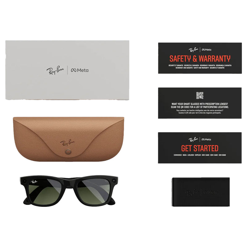 Load image into Gallery viewer, Ray-Ban Meta Gen 1 Wayfarer Sunglasses - Shiny Black/G15 Green
