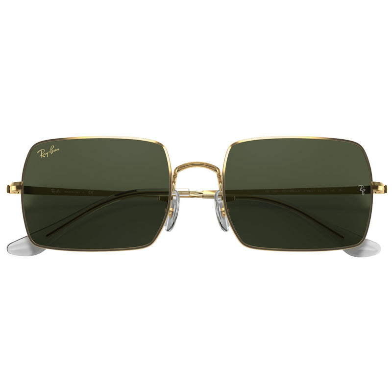 Load image into Gallery viewer, Ray-Ban Women&#39;s Rectangle 1969 Sunglasses - Polished Gold/Green
