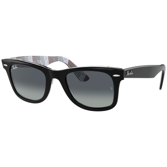 Ray-Ban Original Wayfarer Classic Sunglasses - Black On Chevron/Blue