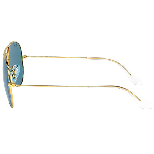 Ray-Ban Aviator Classic Polarized Sunglasses - Polished Gold/Blue
