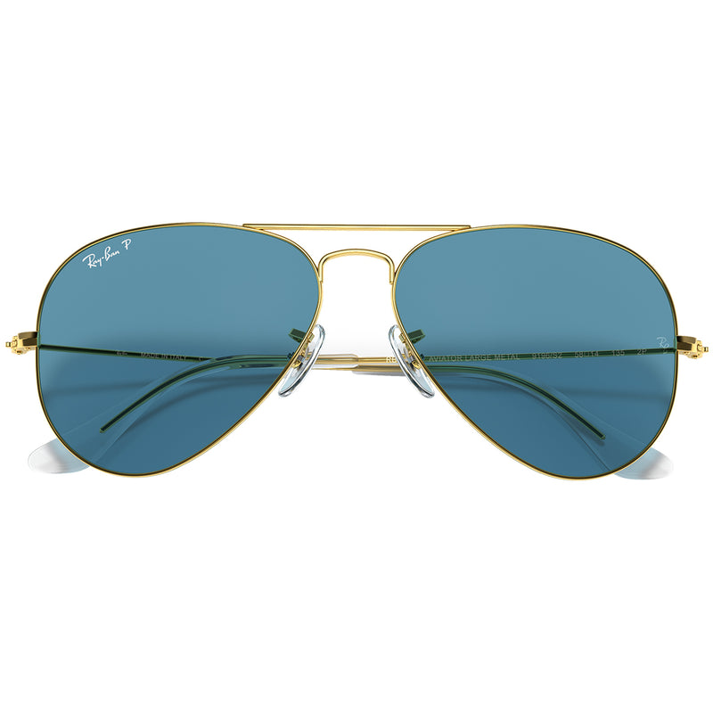 Load image into Gallery viewer, Ray-Ban Aviator Classic Polarized Sunglasses - Polished Gold/Blue
