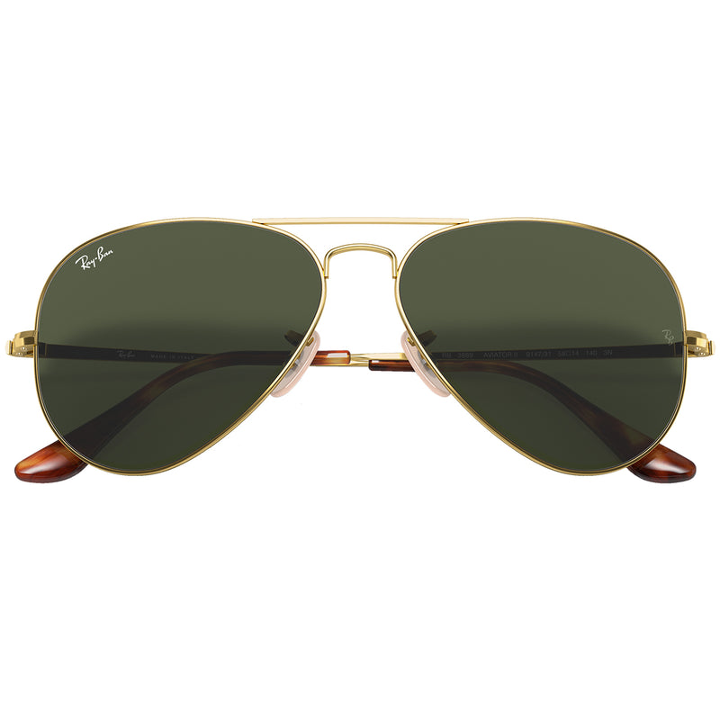Load image into Gallery viewer, Ray-Ban Aviator Metal II Sunglasses - Polished Gold/Green
