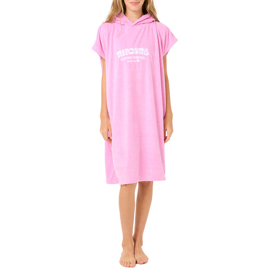 Rip Curl Youth Classic Surf Hooded Towel Changing Poncho - Pink 1