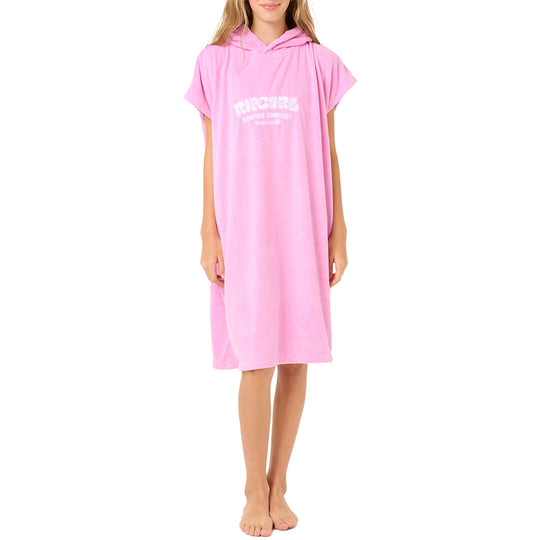 Rip Curl Youth Classic Surf Hooded Towel Changing Poncho - Pink