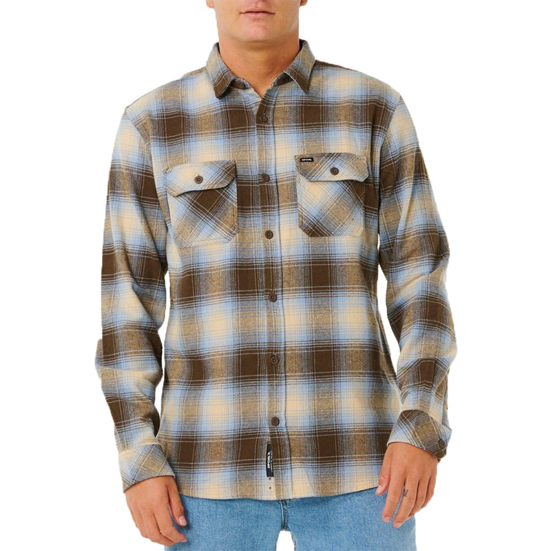 Load image into Gallery viewer, Rip Curl Count Long Sleeve Button-Up Flannel Shirt 1
