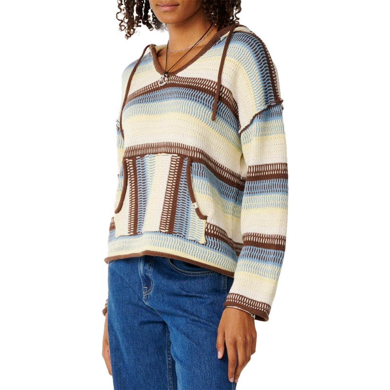 Load image into Gallery viewer, Rip Curl Women's Retro Swell Stripe Hooded Sweater Poncho
