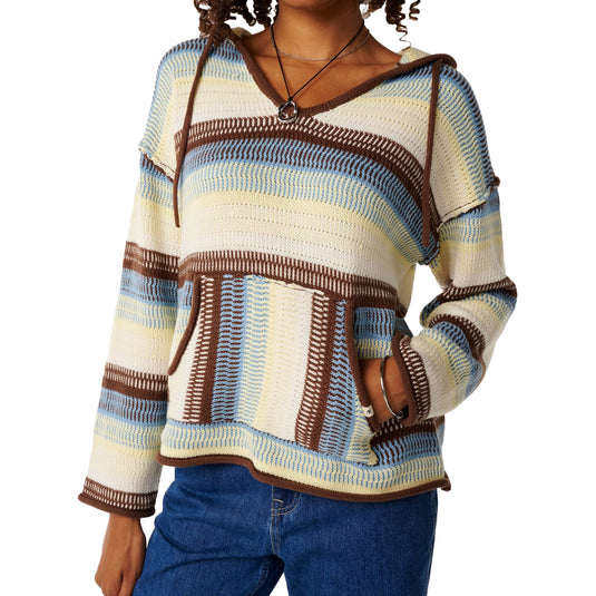 Rip Curl Women's Retro Swell Stripe Hooded Sweater Poncho