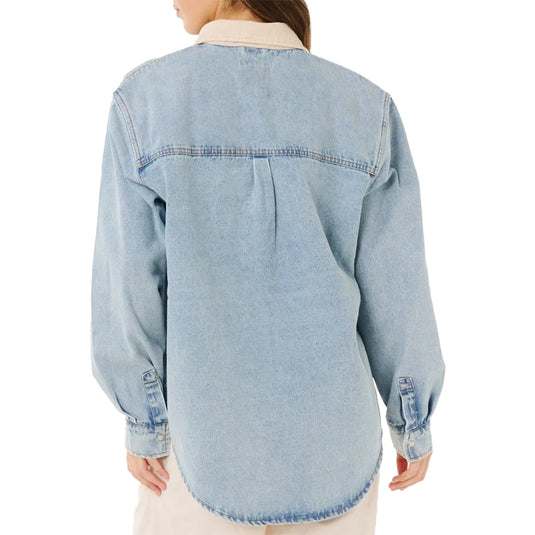 Rip Curl Women's Surf Side Long Sleeve Button-Up Denim Shirt 2
