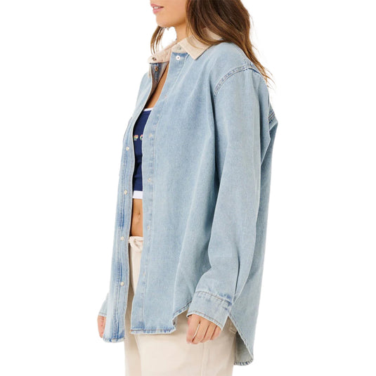 Rip Curl Women's Surf Side Long Sleeve Button-Up Denim Shirt 3