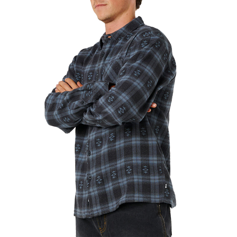 Load image into Gallery viewer, Rip Curl Fun Liquid Trips Long Sleeve Button-Up Flannel Shirt 3
