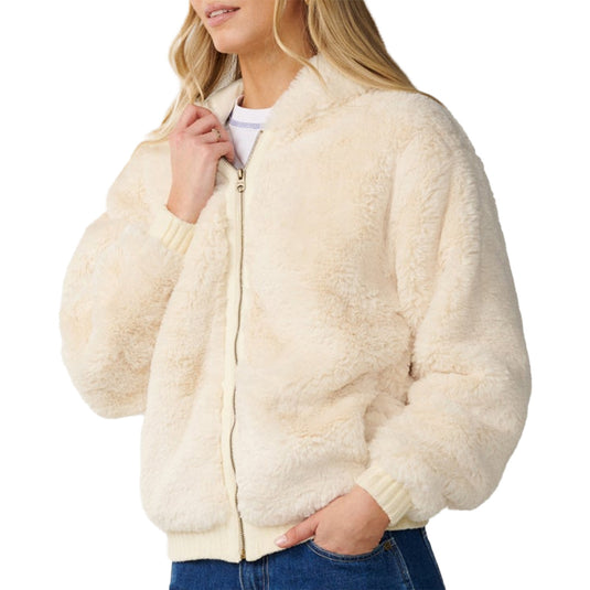 Rip Curl Women's Bossa Nova Fluffy Polar Fleece Zip-Up Hoodie