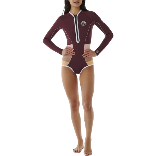 Rip Curl Women's G-Bomb 1mm Long Sleeve Hi-Cut Front-Zip Spring Wetsuit