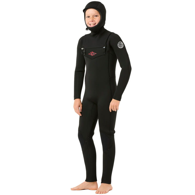 Load image into Gallery viewer, Rip Curl Youth Dawn Patrol 5/4 Hooded Chest-Zip Wetsuit
