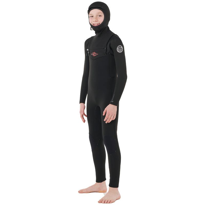 Load image into Gallery viewer, Rip Curl Youth Dawn Patrol 5/4 Hooded Chest-Zip Wetsuit

