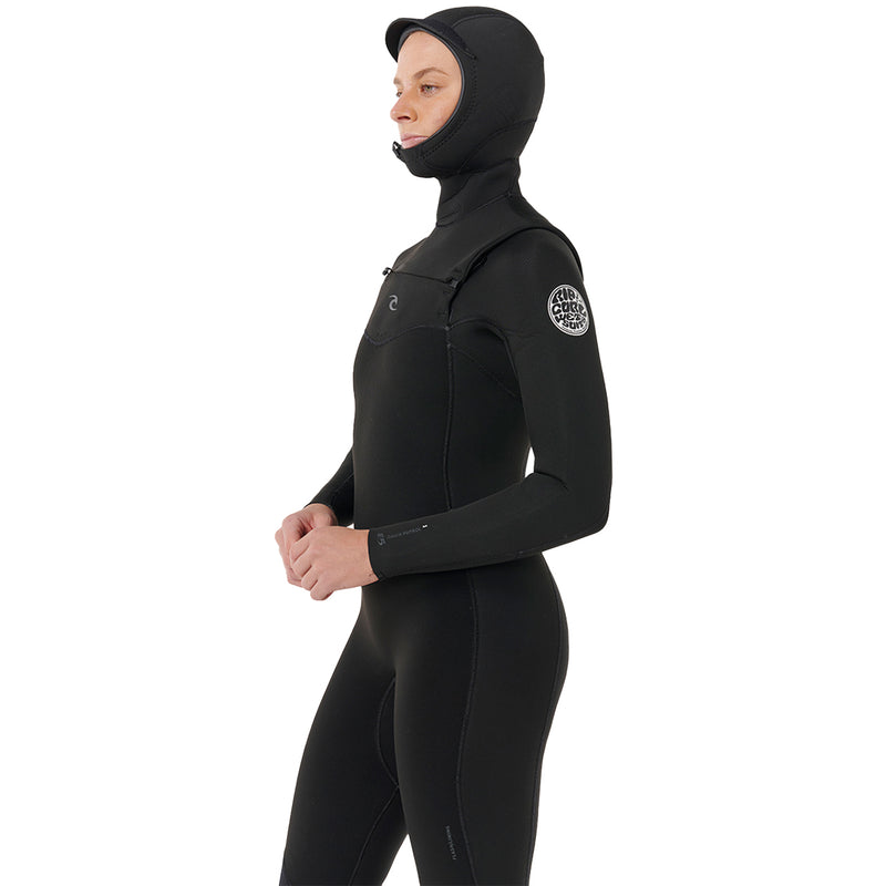 Load image into Gallery viewer, Rip Curl Women&#39;s Dawn Patrol 5/4 Hooded Chest-Zip Wetsuit
