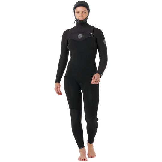 Rip Curl Women's Flashbomb 5/4 Hooded Chest-Zip Wetsuit