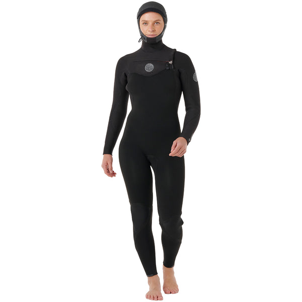 Rip Curl Women's Flashbomb 5/4 Hooded Chest-Zip Wetsuit