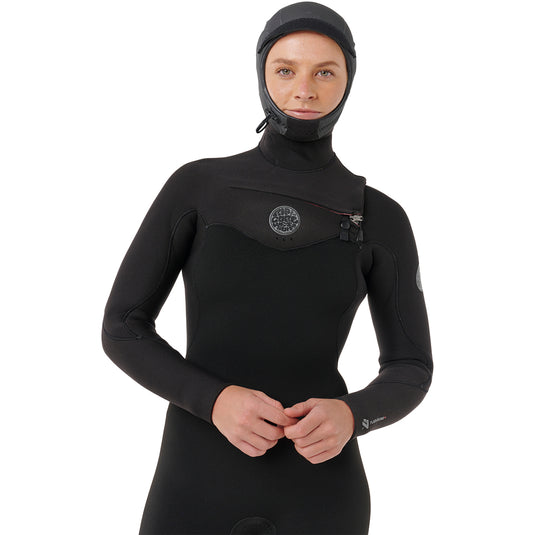 Rip Curl Women's Flashbomb 5/4 Hooded Chest-Zip Wetsuit