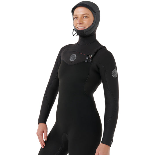 Rip Curl Women's Flashbomb 5/4 Hooded Chest-Zip Wetsuit