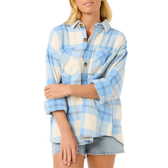 Rip Curl Women's La Isla Long Sleeve Button-Up Flannel Shirt