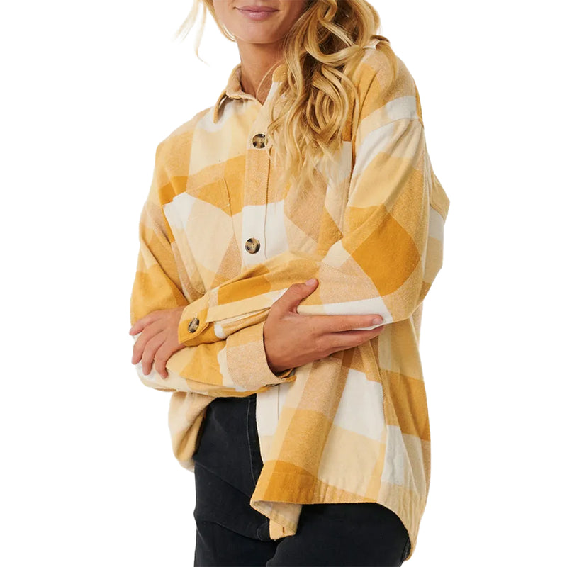 Load image into Gallery viewer, Rip Curl Women&#39;s La Isla Long Sleeve Button Up Flannel Shirt
