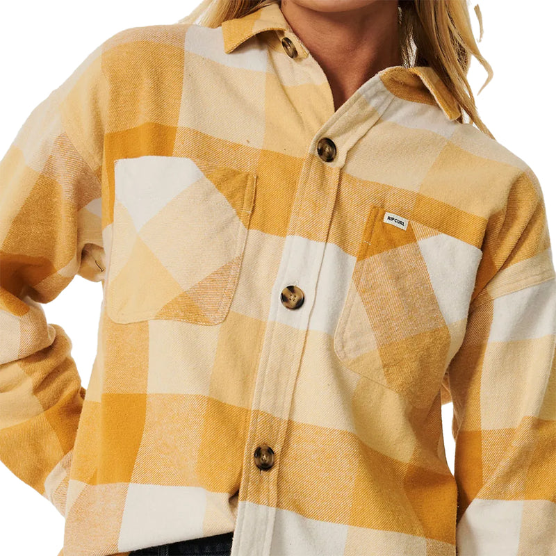 Load image into Gallery viewer, Rip Curl Women&#39;s La Isla Long Sleeve Button Up Flannel Shirt
