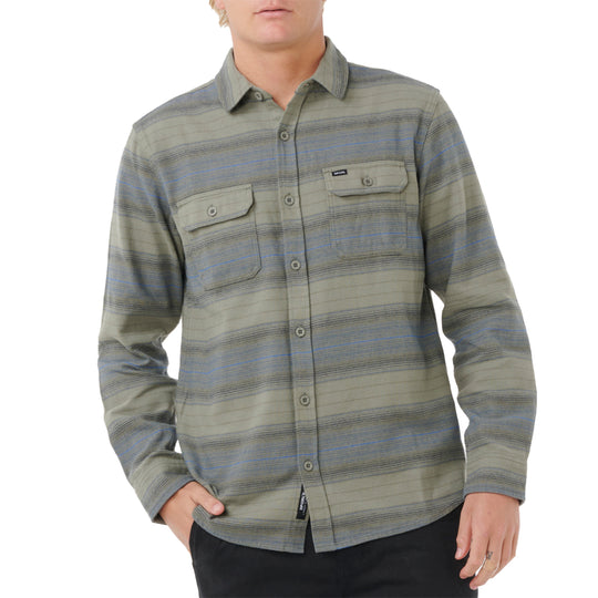 Rip Curl Line Up Long Sleeve Button-Up Flannel Shirt