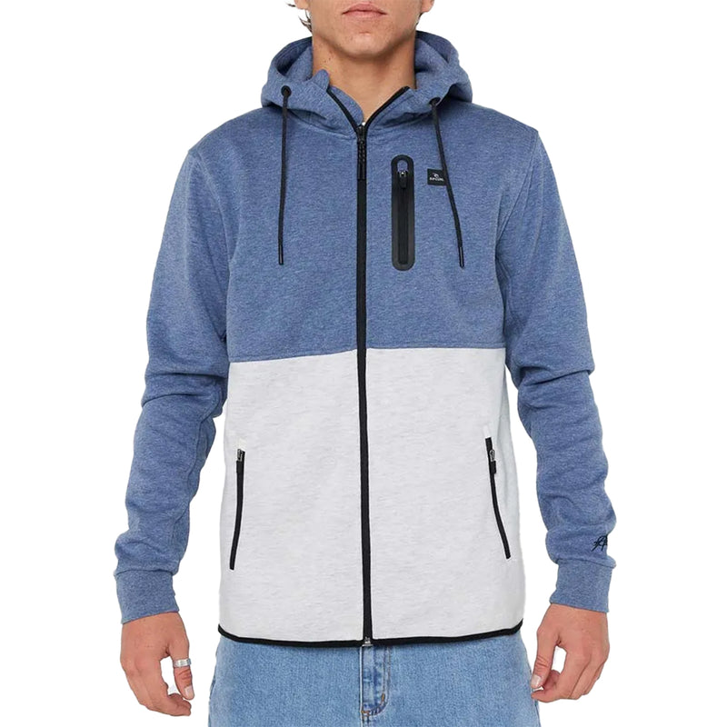 Rip Curl Departed Anti-Series Fleece Zip Hooded Jacket - Navy/Gray ...