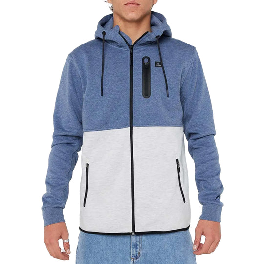 Rip Curl Departed Anti-Series Fleece Zip Hooded Jacket - Navy/Grey