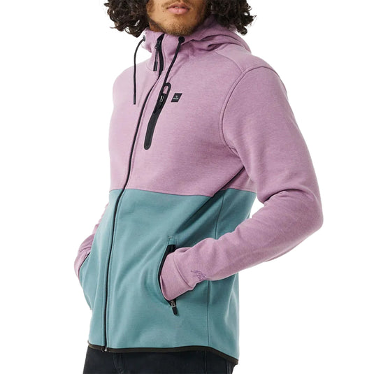 Rip Curl Departed Anti-Series Fleece Zip Hooded Jacket - Dusty Purple 2
