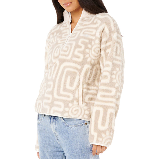Rip Curl Women's Sunset Luau Quarter Zip Polar Fleece Sweatshirt