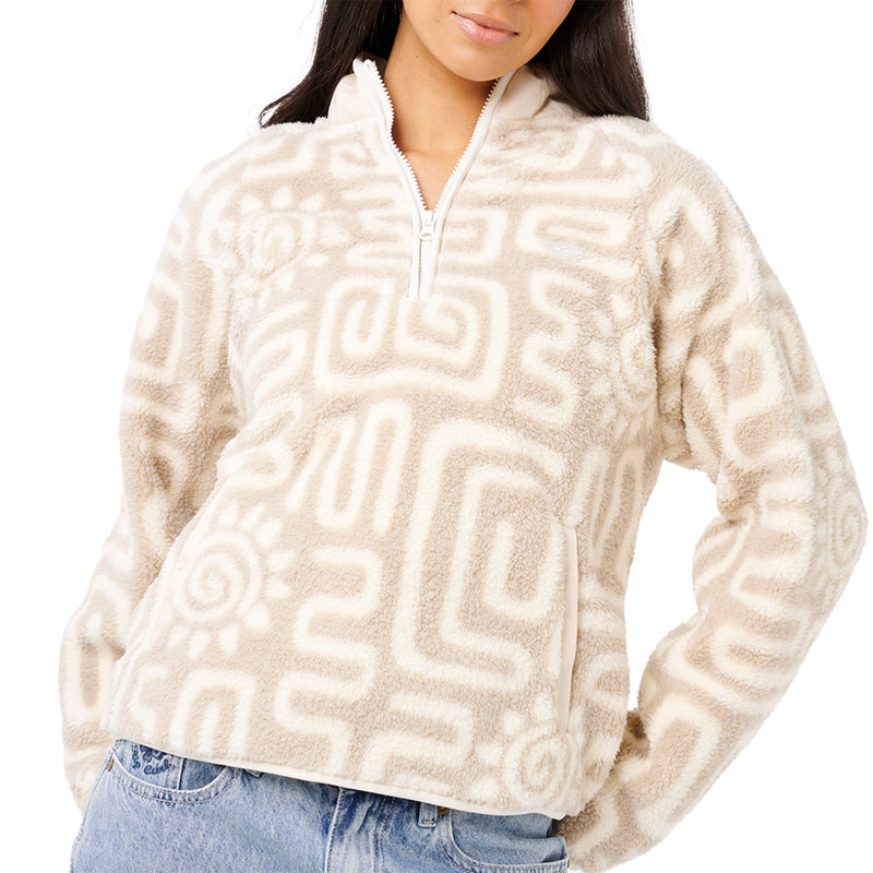 Load image into Gallery viewer, Rip Curl Women&#39;s Sunset Luau Quarter Zip Polar Fleece Sweatshirt
