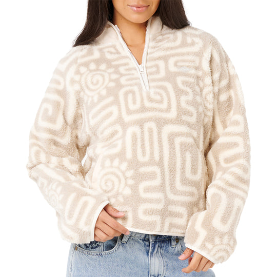 Rip Curl Women's Sunset Luau Quarter Zip Polar Fleece Sweatshirt