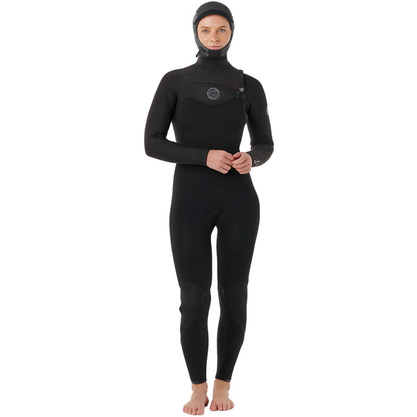 Rip Curl Women's Flashbomb 6/4 Hooded Chest-Zip Wetsuit