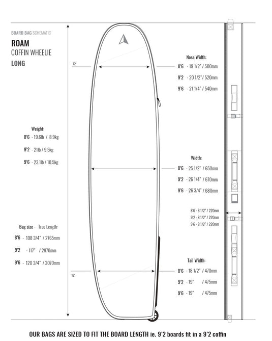 Roam Coffin Wheelie Travel Surfboard Bag