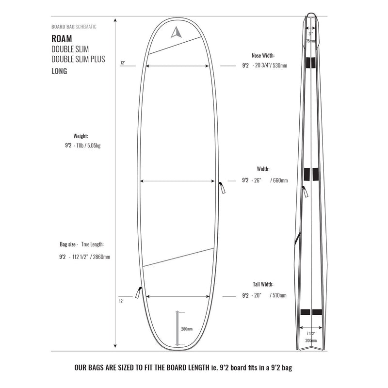 Load image into Gallery viewer, Roam Long Tech Double Slim Plus Travel Surfboard Bag
