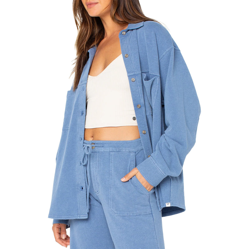 Load image into Gallery viewer, Roxy Women's Dawn Light Top Long Sleeve Button-Up Shirt 4
