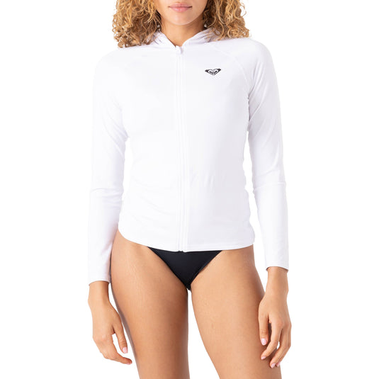 Roxy Women's New Essentials Long Sleeve Hooded Front-Zip Rash Guard