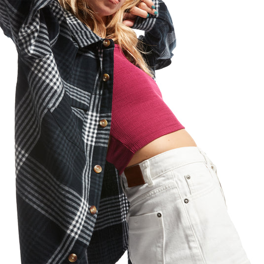Roxy Women's Let It Go Long Sleeve Button-Up Flannel Shirt