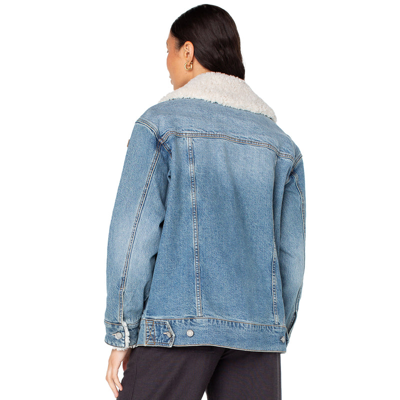 Load image into Gallery viewer, Roxy Women&#39;s So Amped With Sherpa Denim Jacket
